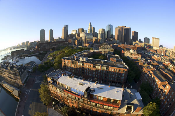 Aerial photo of Boston University